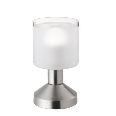 Nickel Tischleuchte Modern, Vilou, mit Schalter