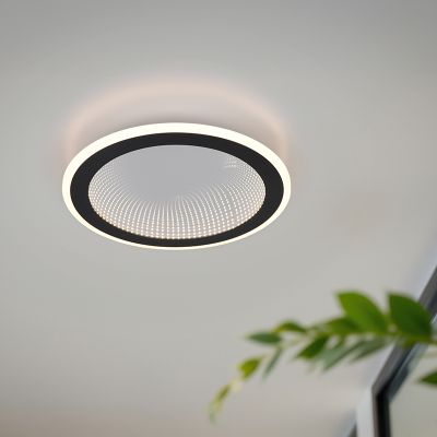 Schwarze Deckenleuchte Modern, Gunda, 21,5W, warm- bis kaltweiß einstellbare LED, mit Fernbedienung