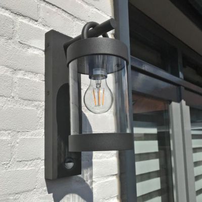 Anthrazit Außen Wandleuchte mit Bewegungsmelder Modern, Sambesi, IP44