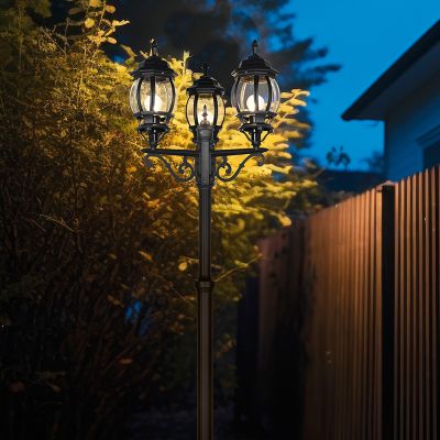 Schwarze Mastleuchte Antik, Evander, IP23