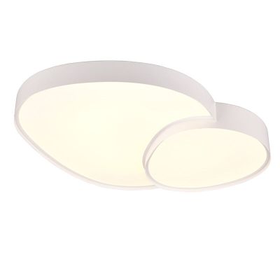 Weiße Deckenleuchte Metall, Merwin, 51W, warm- bis kaltweiß einstellbare LED, mit Fernbedienung