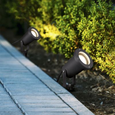 Anthrazit Außenstrahler Modern, Tau, IP65