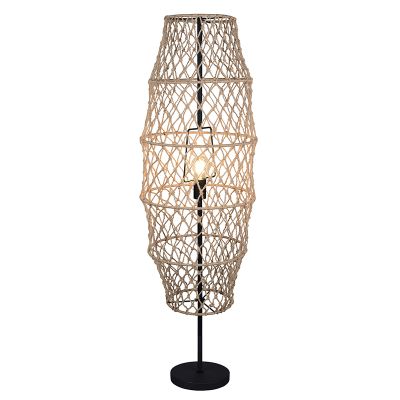Braune Stehlampe Landhaus, Liduina, mit Schalter