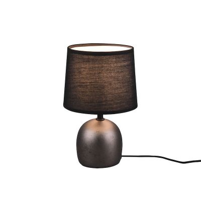 Keramik Tischleuchte Nickel, Myrna, mit Schalter