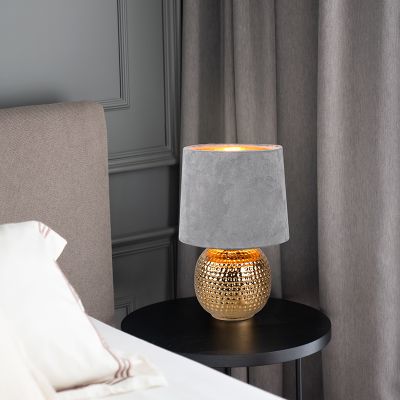 Keramik Tischleuchte Gold, Jorre, mit Schalter