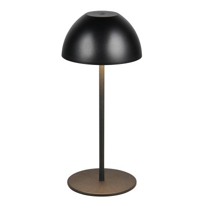 Schwarze aufladbare Tischlampe Kunststoff, Mikhail, 2W, 3000K LED, IP44, mit Touch-Dimmer