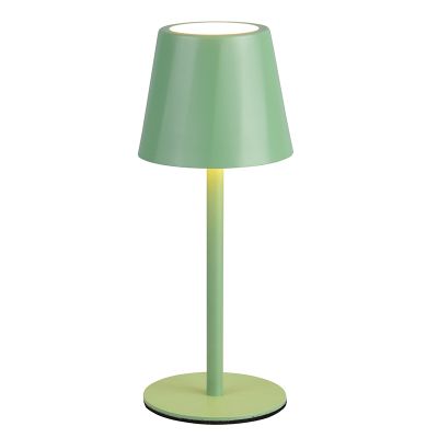 Grüne aufladbare Tischlampe Metall, Priya, 1,6W, warm- bis kaltweiß einstellbare LED, 3-stufig dimmbar