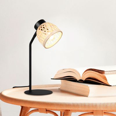 Rattan Tischleuchte Braun, Laut, mit Schalter