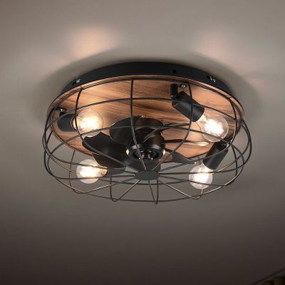 Schwarze Deckenventilator Modern, Roberto, mit Fernbedienung