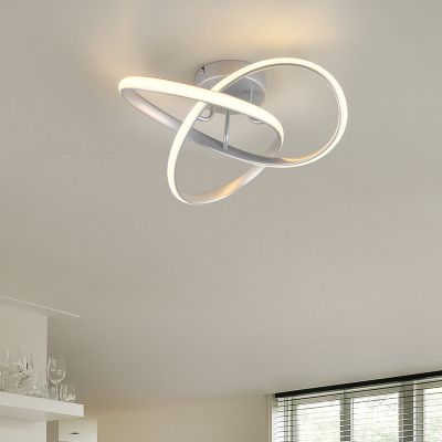 Silberne Deckenleuchte Design, Suat, 15W, 3000K LED