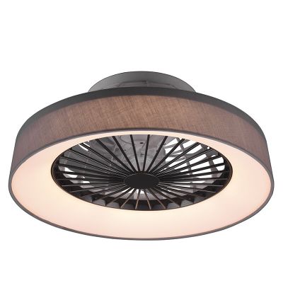 Graue Deckenventilator Modern, Chante, 30W, warm- bis kaltweiß einstellbare LED, mit Fernbedienung