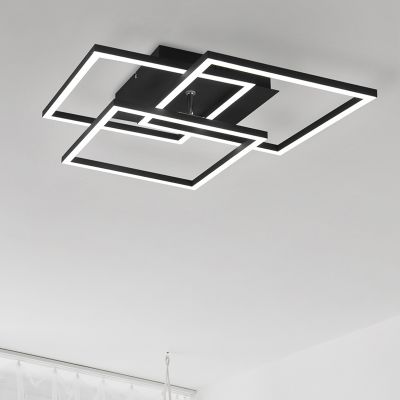 Schwarze Deckenlampe Modern, Bibiana, 28W, warm- bis kaltweiß einstellbare LED, mit Fernbedienung