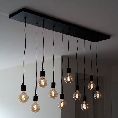 Industrielle Pendelleuchte Schwarz, Bolb