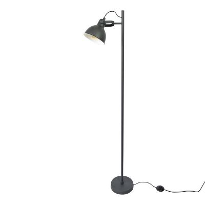 Industrielle Stehlampe Schwarz, Belga, mit Schalter