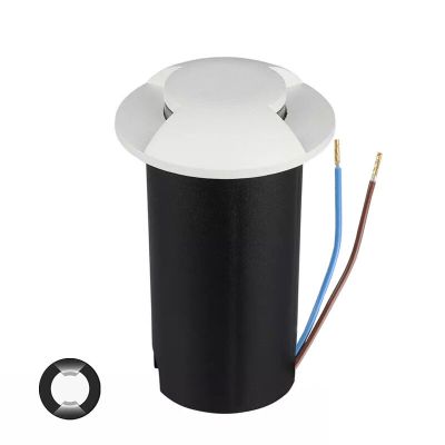 Moderne Bodeneinbaustrahler außen Weiß, Marcus, 1W, 3000K LED, IP67