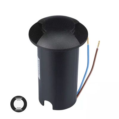 Moderne Bodeneinbaustrahler außen Schwarz, Marcus, 1W, 6500K LED, IP67