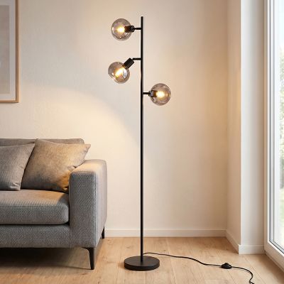 Moderne Stehlampe Grau, Avery, mit Schalter