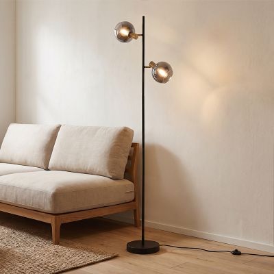 Moderne Stehlampe Grau, Avery, mit Schalter
