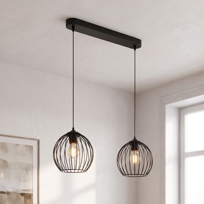 Industrielle Pendelleuchte Schwarz, Wiro