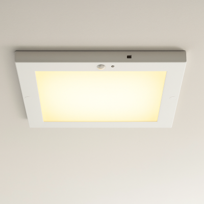 Kunststoff Deckenleuchte mit Sensor Weiß, Luan, 20W, 3000K LED