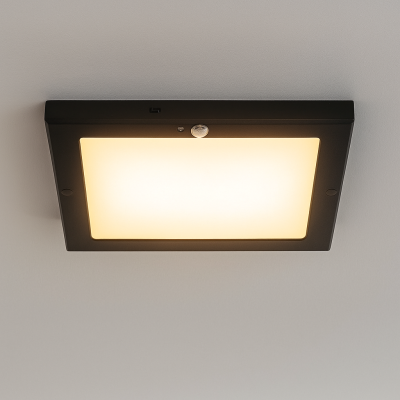 Kunststoff Deckenleuchte mit Sensor Schwarz, Luan, 18W, 3000K LED