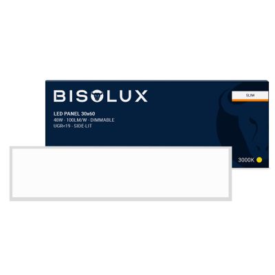 Bisolux LED Panel 120x30 - 38W - 3000K - Dimmbar - UGR<19 - Side-lit