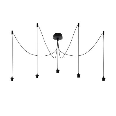 Aluminium Pendelleuchte ohne Schirm Schwarz, Rika