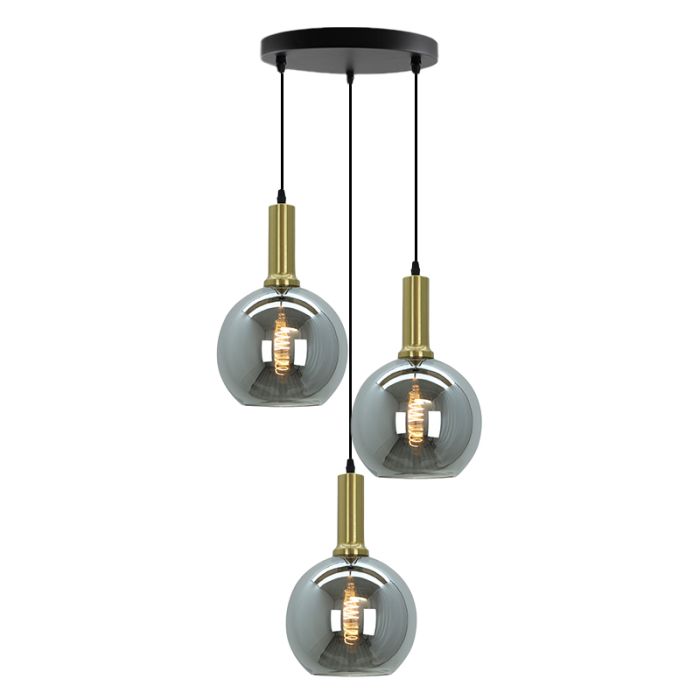 Aluminium Pendelleuchte ohne Schirm Gold, Rika