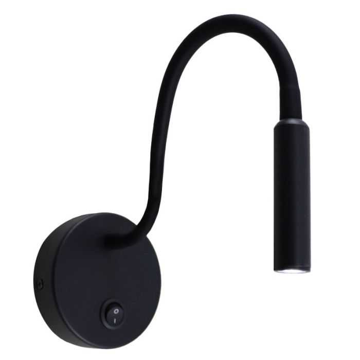 Moderne Bettlampe Schwarz, Fiona, mit Schalter