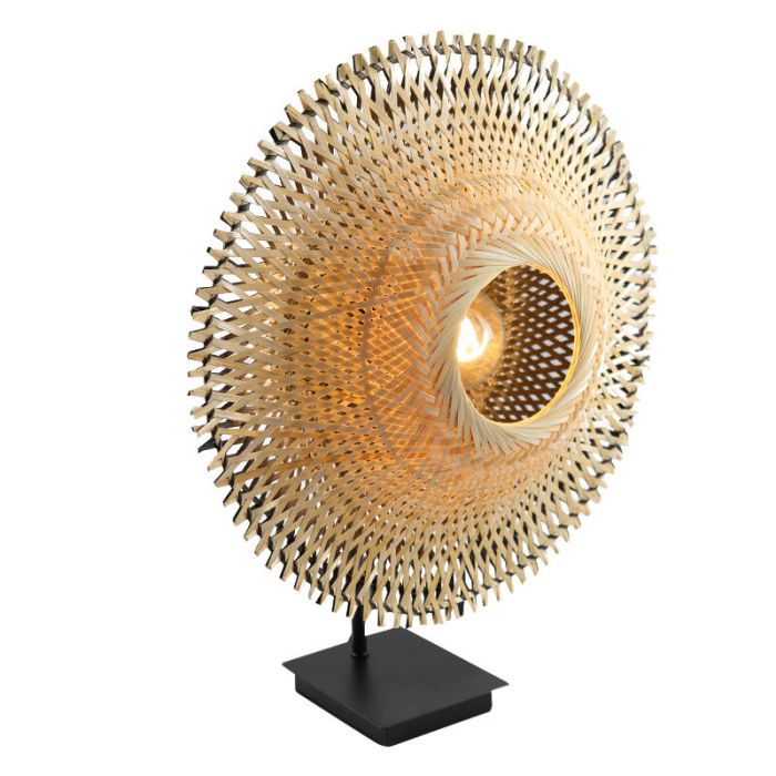 Rattan Tischleuchte Braun, Cordoba, mit Schalter