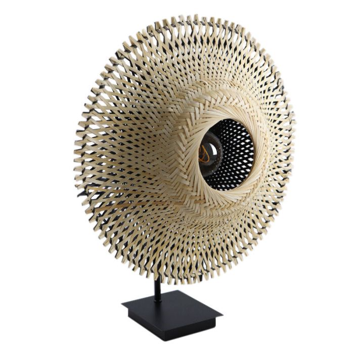 Rattan Tischleuchte Braun, Cordoba, mit Schalter