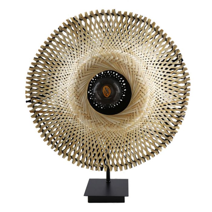 Rattan Tischleuchte Braun, Cordoba, mit Schalter