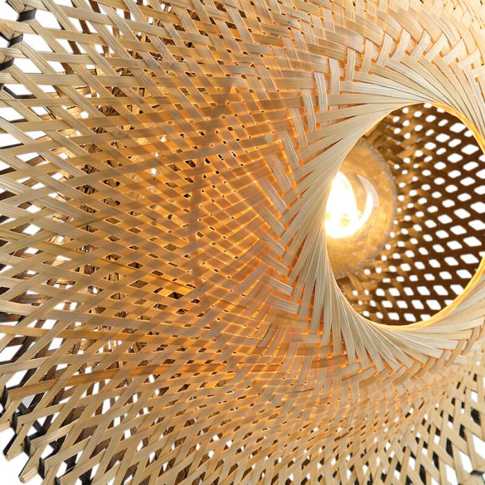Rattan Tischleuchte Braun, Cordoba, mit Schalter