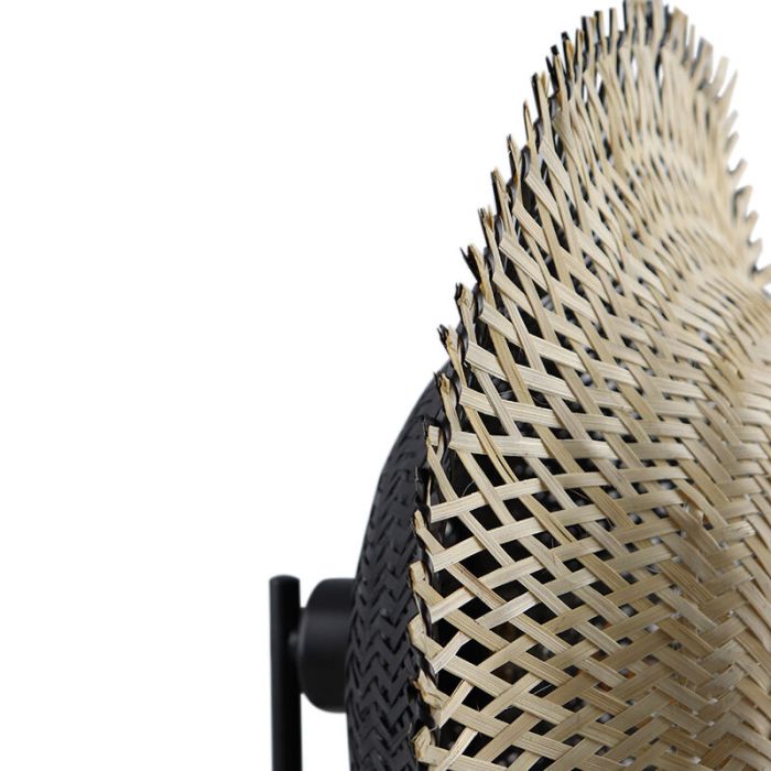 Rattan Tischleuchte Braun, Cordoba, mit Schalter