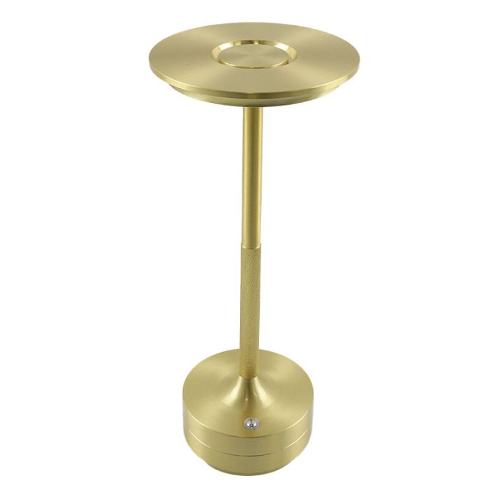 Moderne aufladbare Tischlampe Gold, Arvind, 3W, warm- bis kaltweiß einstellbare LED, mit Schalter