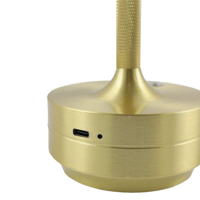 Moderne aufladbare Tischlampe Gold, Arvind, 3W, warm- bis kaltweiß einstellbare LED, mit Schalter