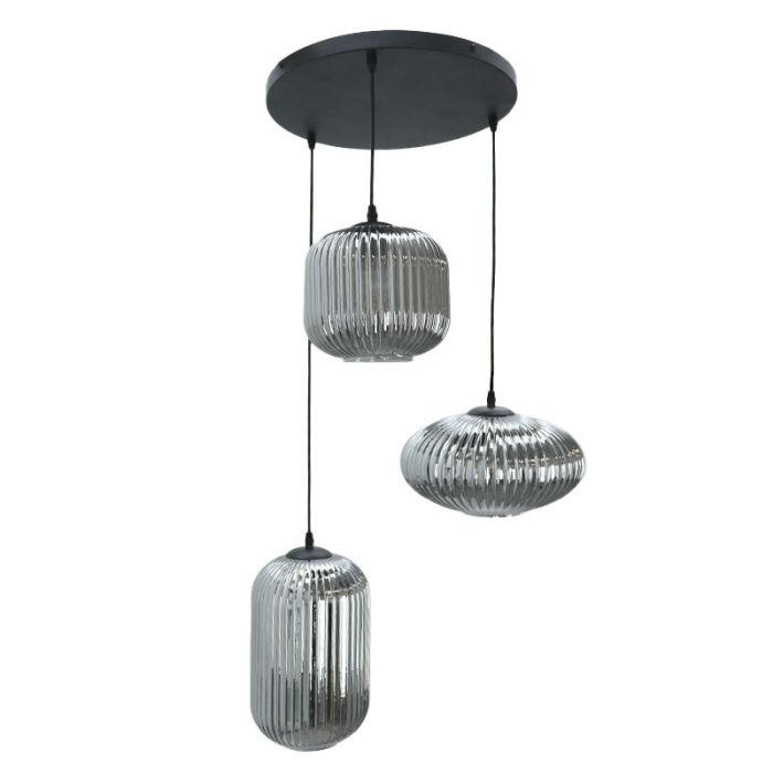 Retro Pendelleuchte Grau, Charlois