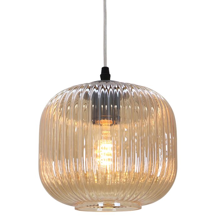 Retro Pendelleuchte Bernstein, Charlois
