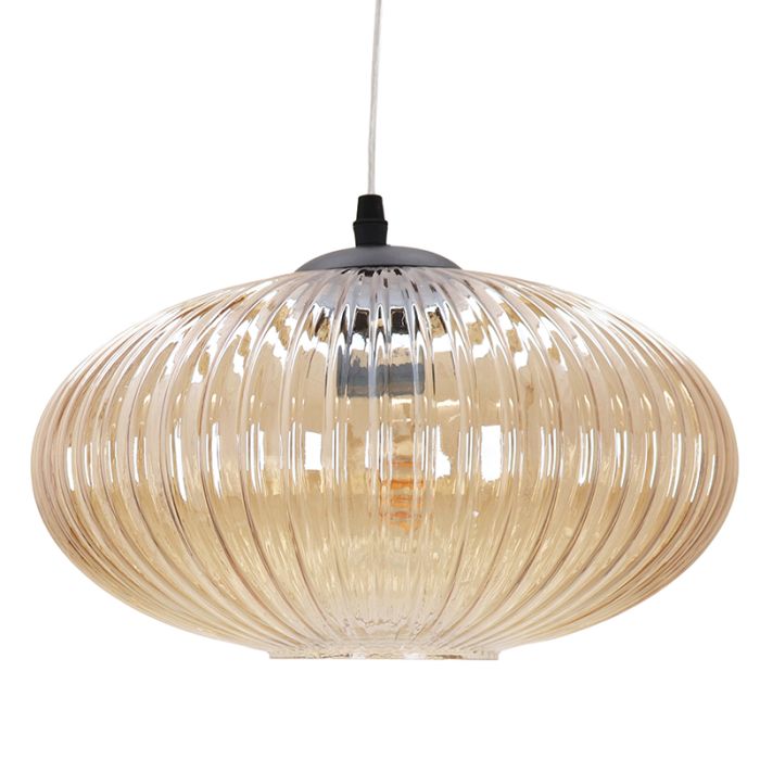 Retro Pendelleuchte Bernstein, Charlois