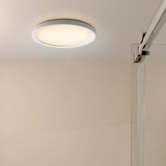 Kunststoff Badezimmer Deckenleuchte Weiß, Shivani, 8W, 3000K LED, IP44