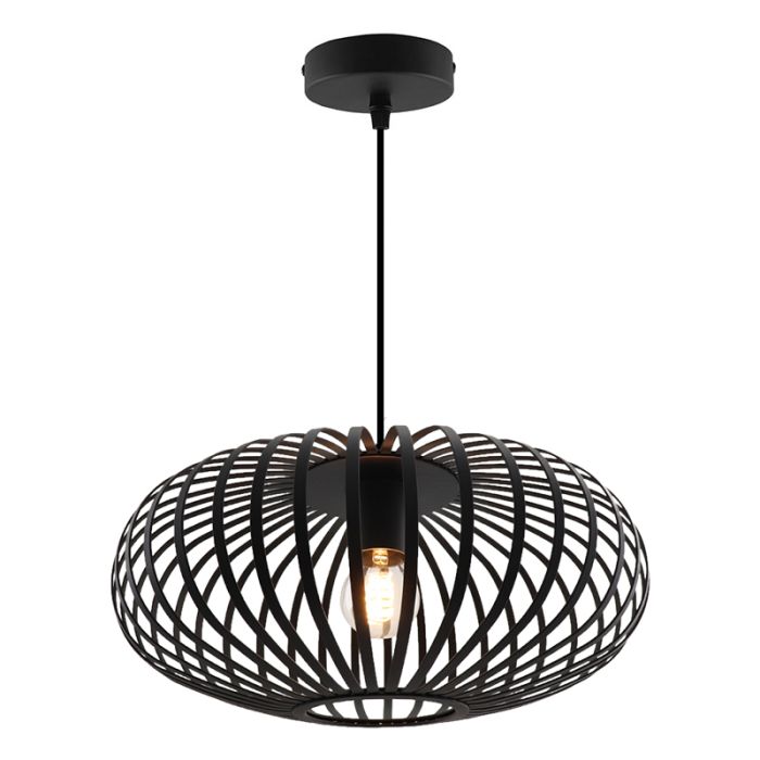 Industrielle Pendelleuchte Lieve, schwarz, Metall