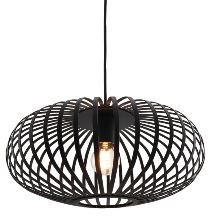 Industrielle Pendelleuchte Lieve, schwarz, Metall