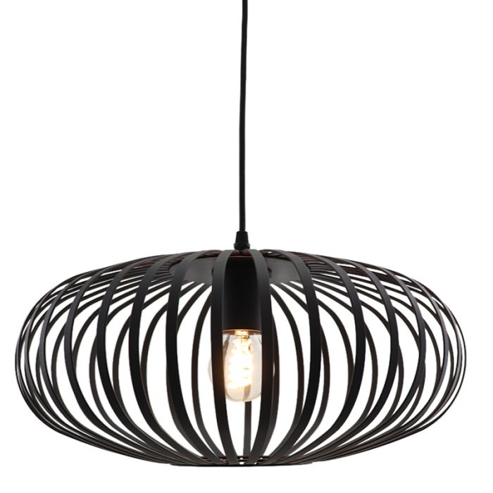 Industrielle Pendelleuchte Lieve, schwarz, Metall
