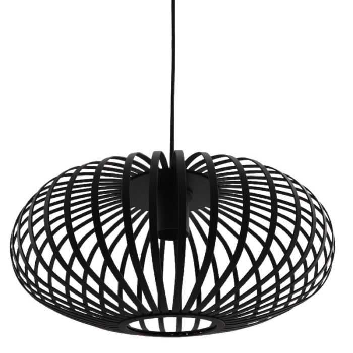 Industrielle Pendelleuchte Lieve, schwarz, Metall