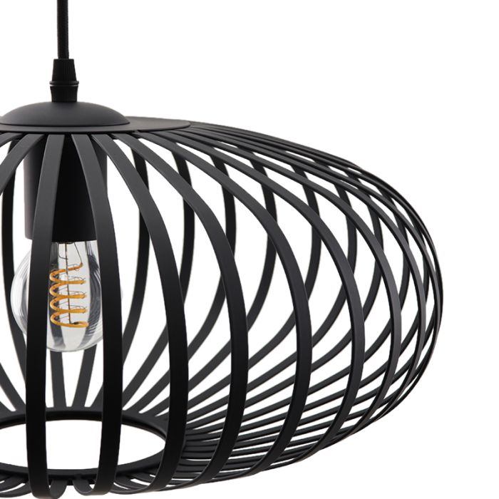 Industrielle Pendelleuchte Lieve, schwarz, Metall