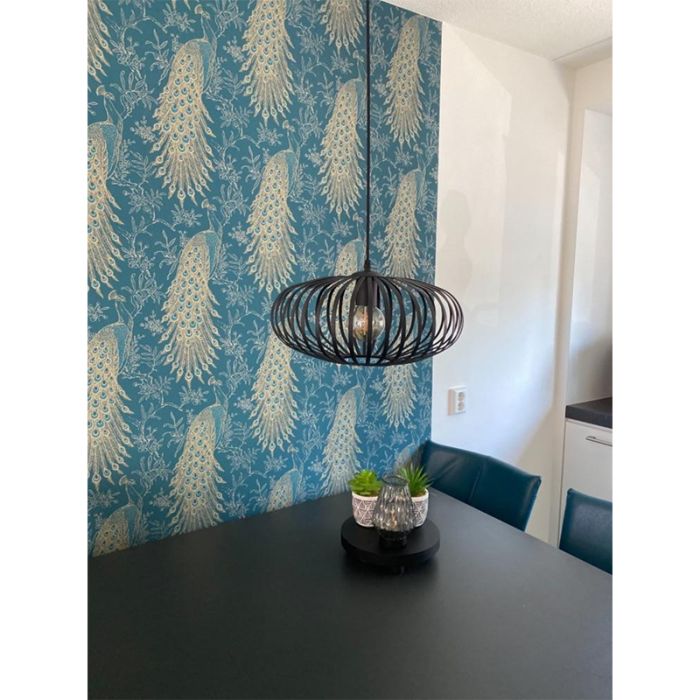 Industrielle Pendelleuchte Lieve, schwarz, Metall