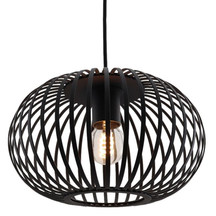 Industrielle Pendelleuchte Lieve, schwarz, Metall