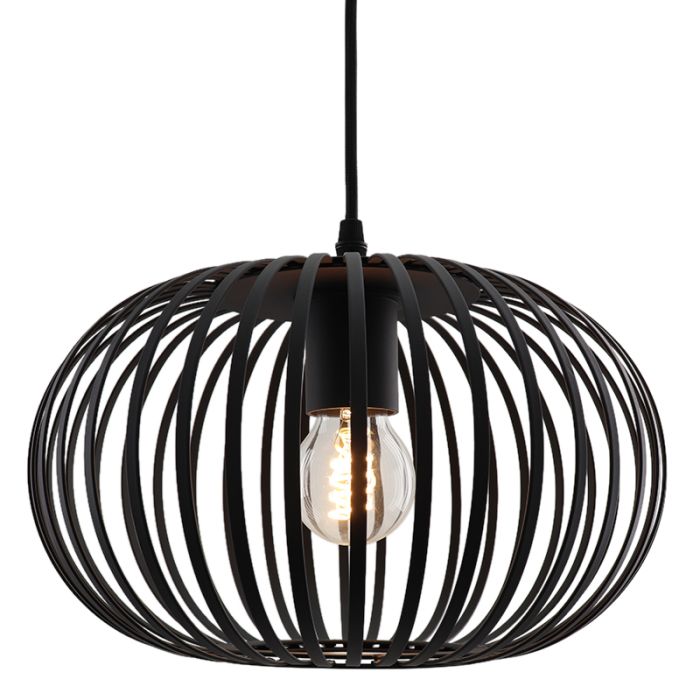 Industrielle Pendelleuchte Lieve, schwarz, Metall