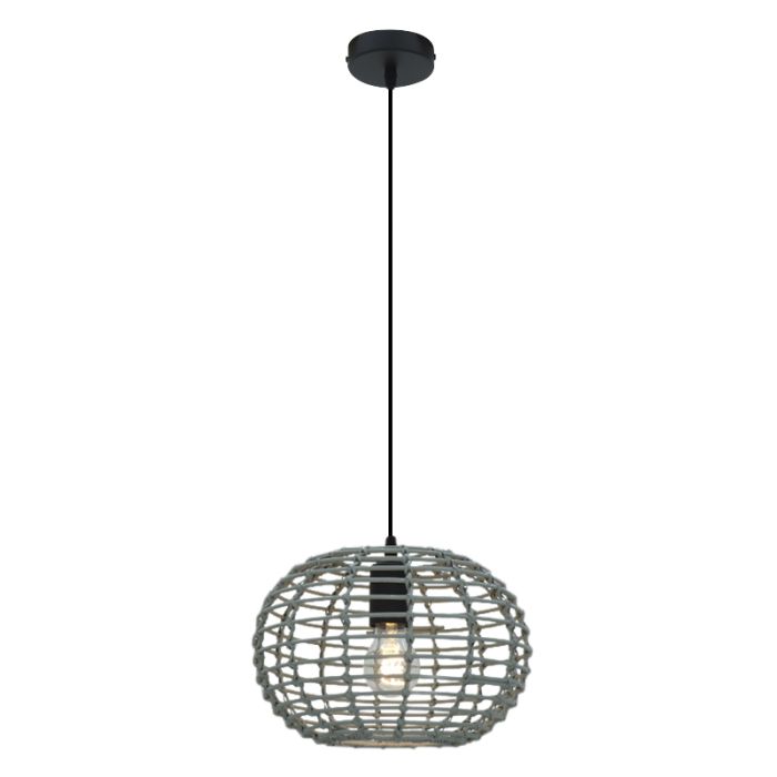Rattan Pendelleuchte Grau, Roza