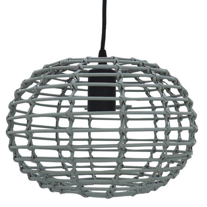 Rattan Pendelleuchte Grau, Roza